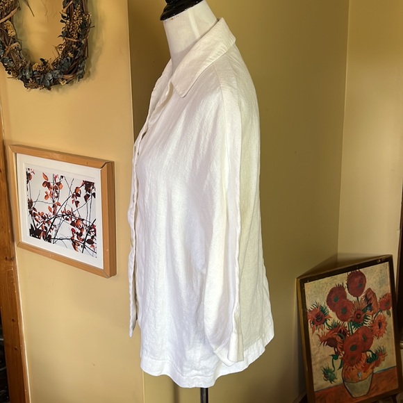 ELLEN TRACY Size 10 Buttonfront Soft Relaxed Blazer 100% Linen LagenLook casual - Picture 7 of 13